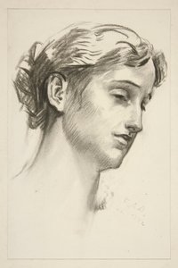 retrato de una mujer joven de Edwin Austin Abbey