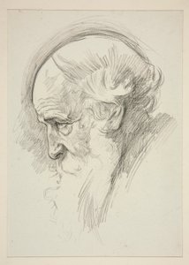 Retrato de un anciano barbudo, de perfil de Edwin Austin Abbey