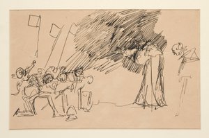 Boceto preliminar del Acto II, Escena I, Todos