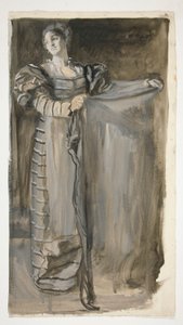 Estudio preliminar para Otelo (?) de Edwin Austin Abbey