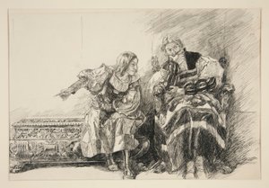 Proteo y el duque, del Acto III, Escena i, Dos caballeros de Verona de Edwin Austin Abbey