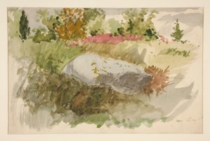 rocas y arbustos de Edwin Austin Abbey