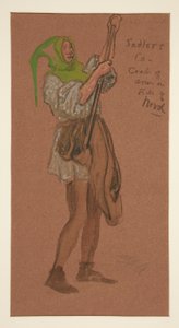 Traje de Sadlers, boceto de vestuario para Henry Irving de Edwin Austin Abbey