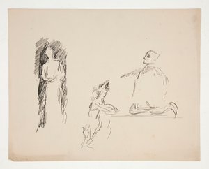 Ficha de estudios de figuras de Edwin Austin Abbey
