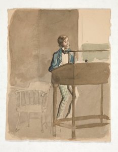 Boceto para Charles Dickens de Edwin Austin Abbey