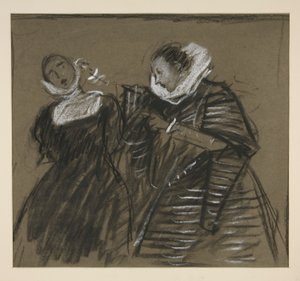 Boceto para la fierecilla domada (?) de Edwin Austin Abbey