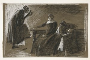 Boceto para una obra de Shakespeare no identificada de Edwin Austin Abbey