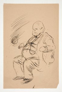 Bosquejo de un hombre gordo, sentado de Edwin Austin Abbey
