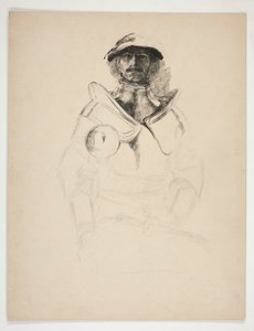 Bosquejo de un caballero con armadura de Edwin Austin Abbey
