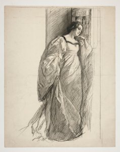 Bosquejo de una dama, ilustración para de Edwin Austin Abbey