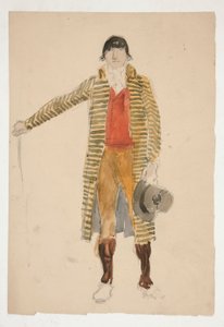 Boceto de un hombre - estudio de vestuario para La Tosca(?) de Edwin Austin Abbey