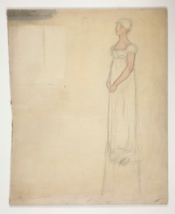 Boceto de una mujer: ¿estudio de vestuario para una obra de teatro? de Edwin Austin Abbey