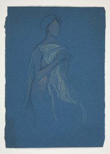 Boceto de una mujer: ¿estudio de vestuario para una obra de teatro?