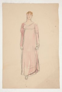 Boceto de una mujer de rosa: ¿estudio de vestuario para una obra de teatro? de Edwin Austin Abbey