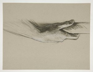 Bosquejo de una mano agarrando un poste de Edwin Austin Abbey