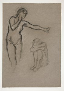 Bosquejo de dos figuras de Edwin Austin Abbey