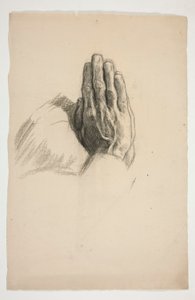 Esbozo de dos manos, entrelazadas en oración de Edwin Austin Abbey