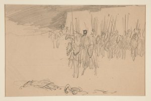 Soldado a caballo - (ilustración no identificada) de Edwin Austin Abbey