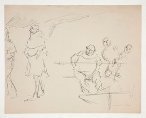 Estudios para una obra de Shakespeare no identificada (¿Falstaff?) (anverso y reverso)