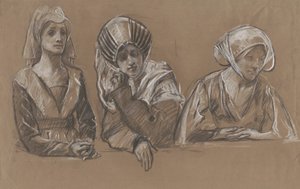 Estudios de 3 mujeres para el Royal Exchange.