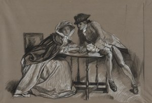 Estudiar. Dama y caballero conversando al otro lado de una mesa