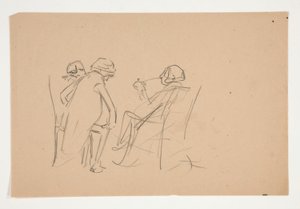 Estudio para .1207 - ilustración para Oliver Goldsmith de Edwin Austin Abbey