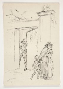 Estudio para .1208 - ilustración para Oliver Goldsmith de Edwin Austin Abbey