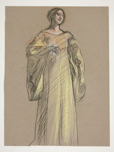 Estudio para Fiametta de Edwin Austin Abbey