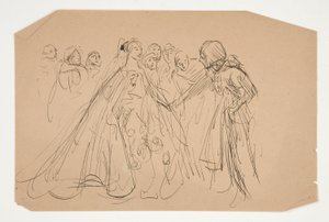 Estudio para The Quest of the Holy Grail (serie de quince pinturas para la Biblioteca Pública de Boston, completada en 1901) de Edwin Austin Abbey
