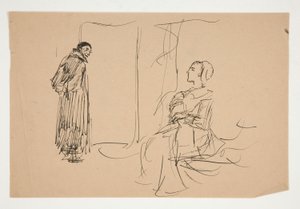 Estudio para La letra escarlata (pintura al óleo) de Edwin Austin Abbey