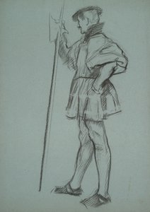 Estudio para el juicio de la reina Catalina de Edwin Austin Abbey