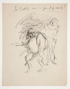 Estudio para una obra de Shakespeare no identificada, posiblemente Falstaff de Edwin Austin Abbey