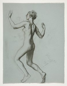 Estudio para la figura de las 10 am en de Edwin Austin Abbey