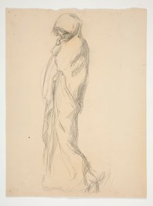 Estudio para figura de 11 pm(?) en de Edwin Austin Abbey