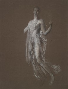 Estudio para la figura de las 5 am(?) en de Edwin Austin Abbey
