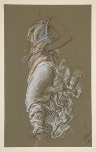 Estudio para la figura de las 7 am en de Edwin Austin Abbey