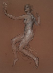 Estudio para la figura de las 9 am para de Edwin Austin Abbey