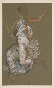 Estudio para la figura de las 9 am en de Edwin Austin Abbey