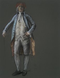 Estudio para la figura de Benjamin Franklin en de Edwin Austin Abbey