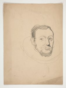 Estudio para la cabeza de un hombre: boceto para el mural del edificio del capitolio estatal en Harrisburg, Pensilvania, 1902-1911 (completado por John Singer Sargent) de Edwin Austin Abbey