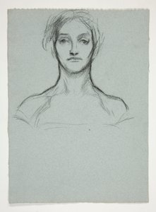 Estudio para pastel (.2228): Retrato de una mujer joven