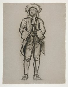 Estudio para la figura de Penn(?) o Franklin(?) para mural en el edificio del capitolio estatal en Harrisburg, Pensilvania, 1902-1911 (completado por John Singer Sargent) de Edwin Austin Abbey