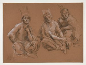 Estudio de 3 indias para de Edwin Austin Abbey