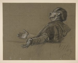 Estudio de una figura con túnica, para la serie de murales The Quest of the Holy Grail en la Biblioteca Pública de Boston de Edwin Austin Abbey