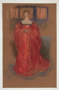 Estudio de una mujer con traje renacentista - (¿ilustración no identificada para una obra de Shakespeare?) de Edwin Austin Abbey
