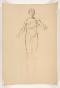 Estudio de una figura femenina alegórica para mural en el edificio del capitolio estatal en Harrisburg, Pensilvania, 1902-1911 (completado por John Singer Sargent) de Edwin Austin Abbey