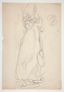 Estudio de un ángel (¿para vitral? ¿para techo?) de Edwin Austin Abbey
