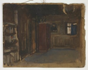 estudio de un interior de Edwin Austin Abbey