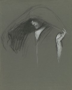 Estudio de cabeza drapeada de de Edwin Austin Abbey