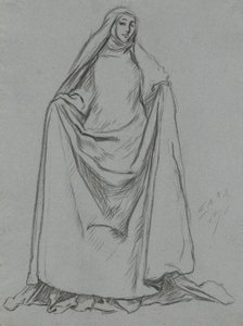 Estudio de figura femenina (verso: figura masculina) de Edwin Austin Abbey